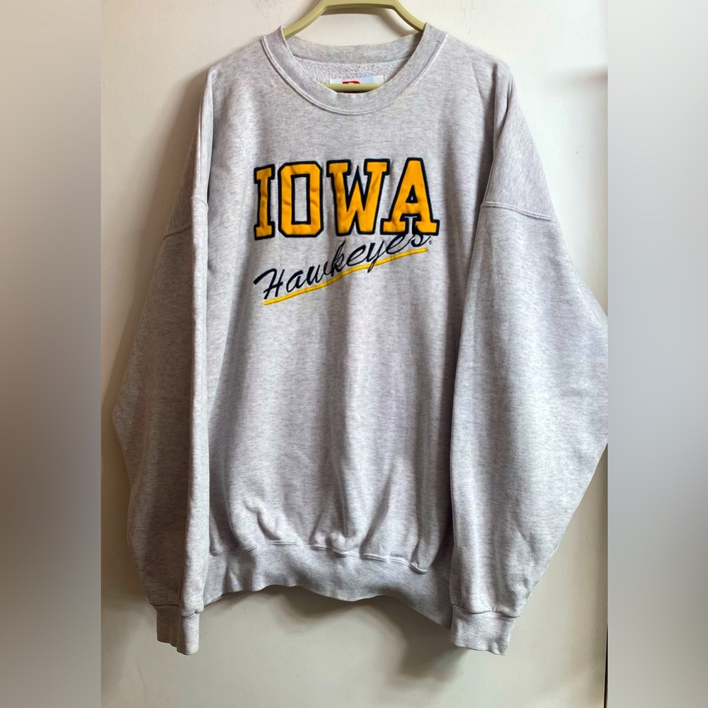 Vintage 90s IOWA State University Sweatshirt Crewneck Big Logo Embroidery XXL